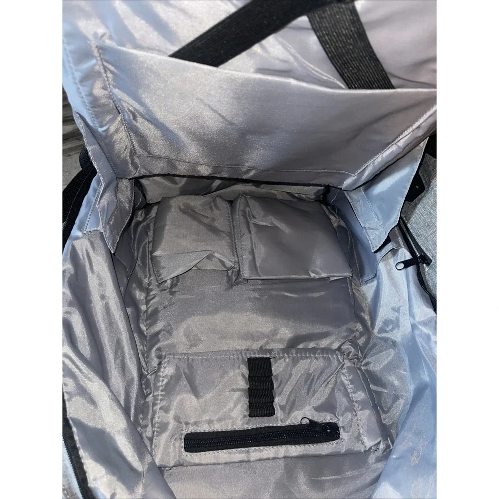 Microsoft Teams Computer Top Load Mega Backpack Book Bag Gray Large Open Charger